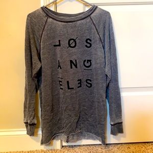 Los Angeles distressed oversized crew neck